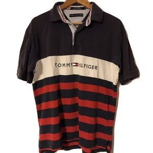Tommy Hilfiger Spellout Mens Large Polo Shirt
